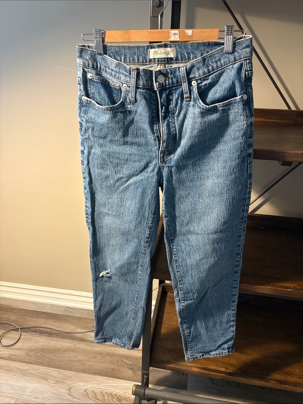 Madewell Blue High-Rise Straight Jeans